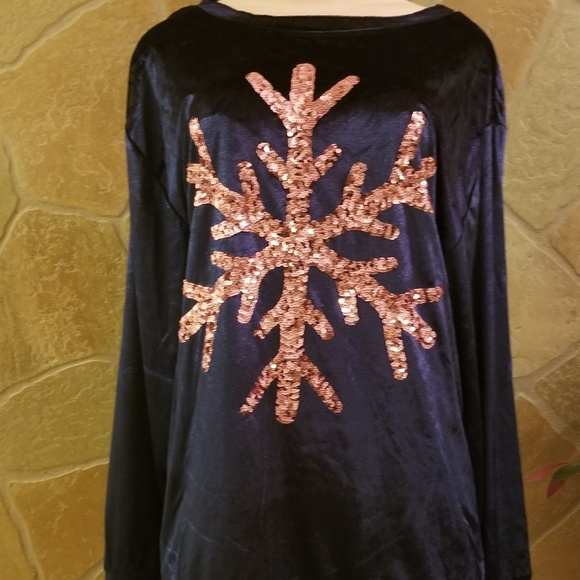 miss chievous navy top with sequins - Picture 2 of 4